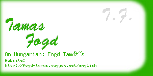 tamas fogd business card